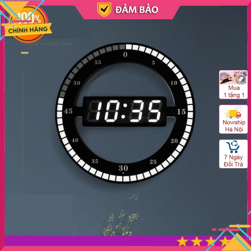 Đồng hồ treo tường dạng đèn Led sáng tạo, đồng hồ để bàn kỹ thuật số độc đáo