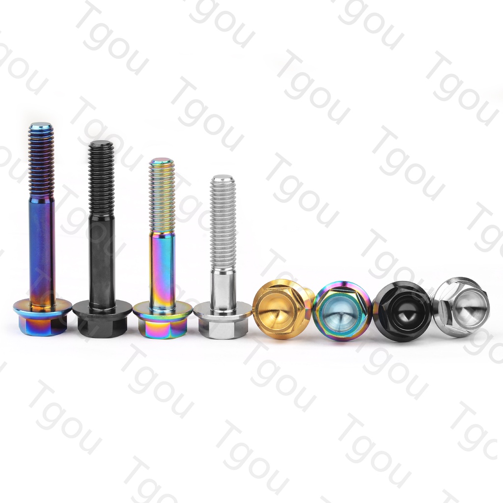 Tgou Bu lông titan M8X15/20/25/30/35/40/45/50/55mm Đầu pháp hình lục giác DIN6921 Bu lông vít xe đạp