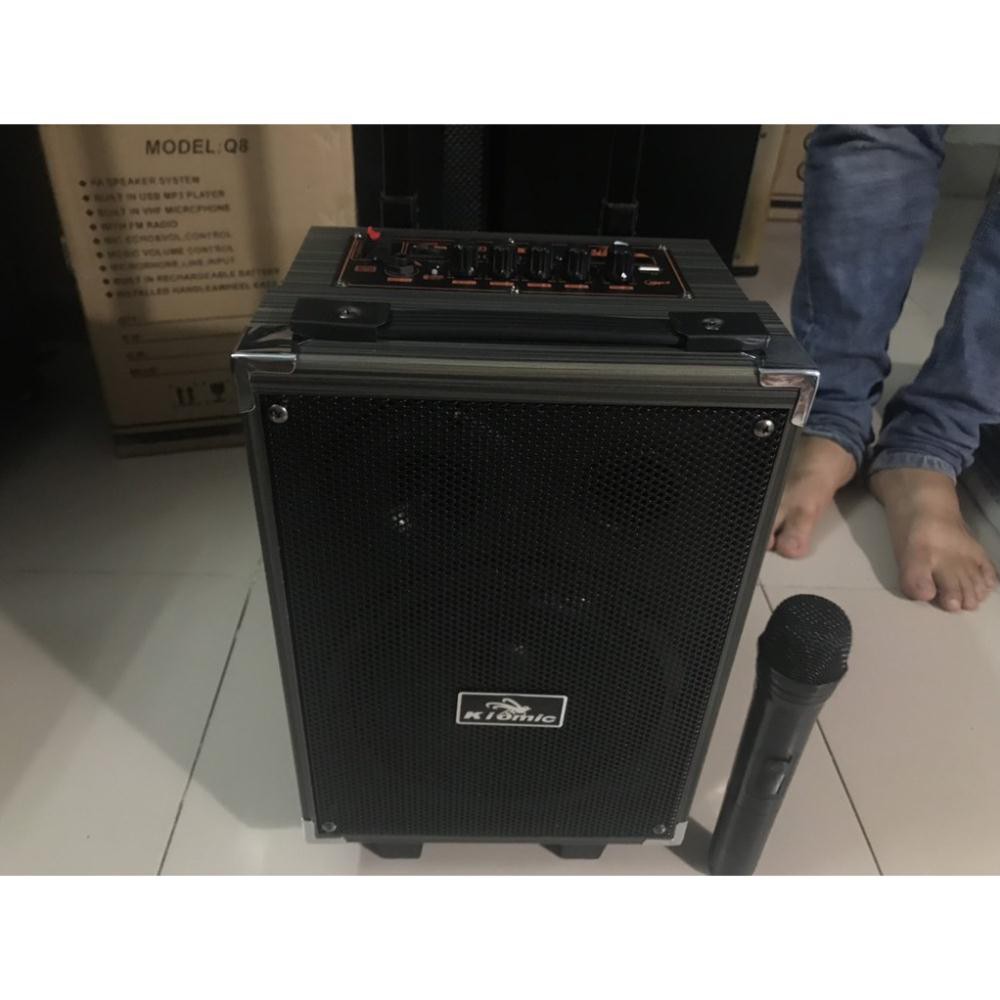 Loa kéo bluetooth Q8 KIOMIC âm thanh vòm cực chuẩn tặng micro karaoke không dây hát siêu hay - Loa Vali