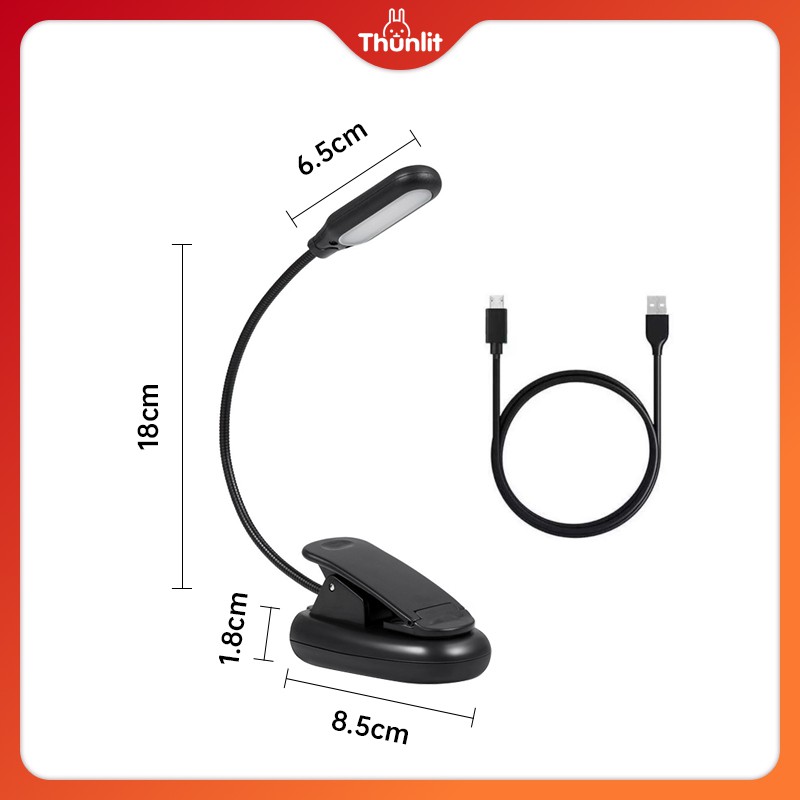 Đèn LED Thunlit 3 màu thay đổi theo nhiệt độ sạc USB tiện dụng