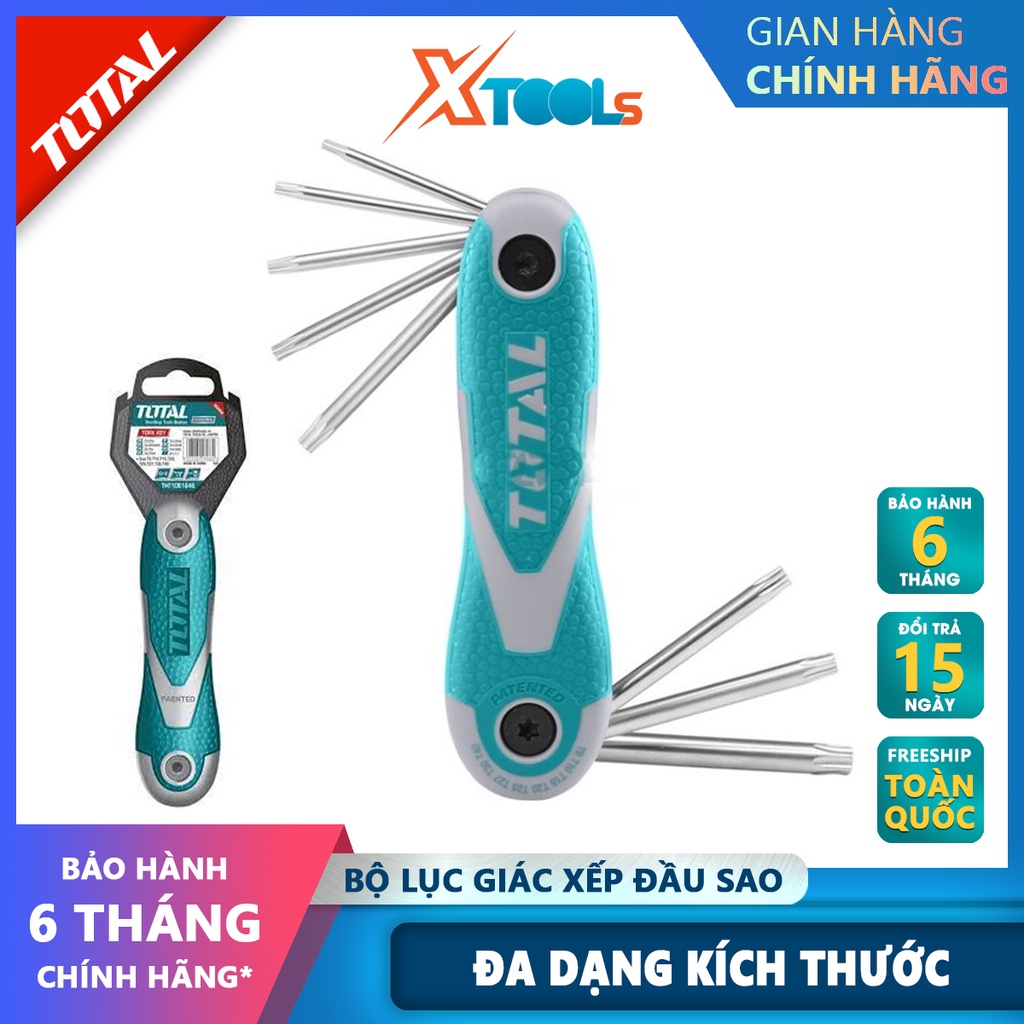 Bộ lục giác xếp đầu sao 8 chi tiết Total THT1061846 | bộ 8 chìa lục giác đầu tròn kích thước 2-8mm hỗ trợ vặn mở được