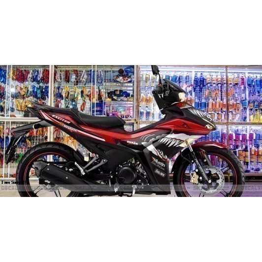 TEM TRÙM YAMAHA EXCITER 155 CÁ MẬP SHARK ĐỎ ĐEN SIÊU ĐẸP SIÊU RẺ