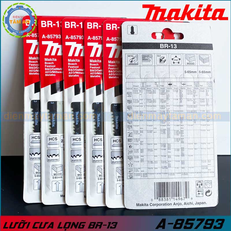 Vỉ 5 Lưỡi cưa lọng Makita BR 13 Made in Japan A-85793