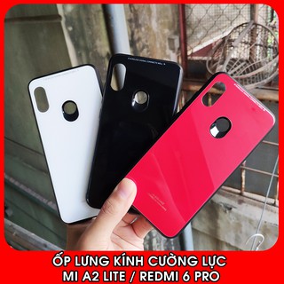 Ốp Lưng Kính Cường Lực Xiaomi Mi A2 Lite / Redmi 6 Pro - Mặt Ốp Làm Bằng Kính Bóng, Hạn Chế Vân Tay, Chống Xước