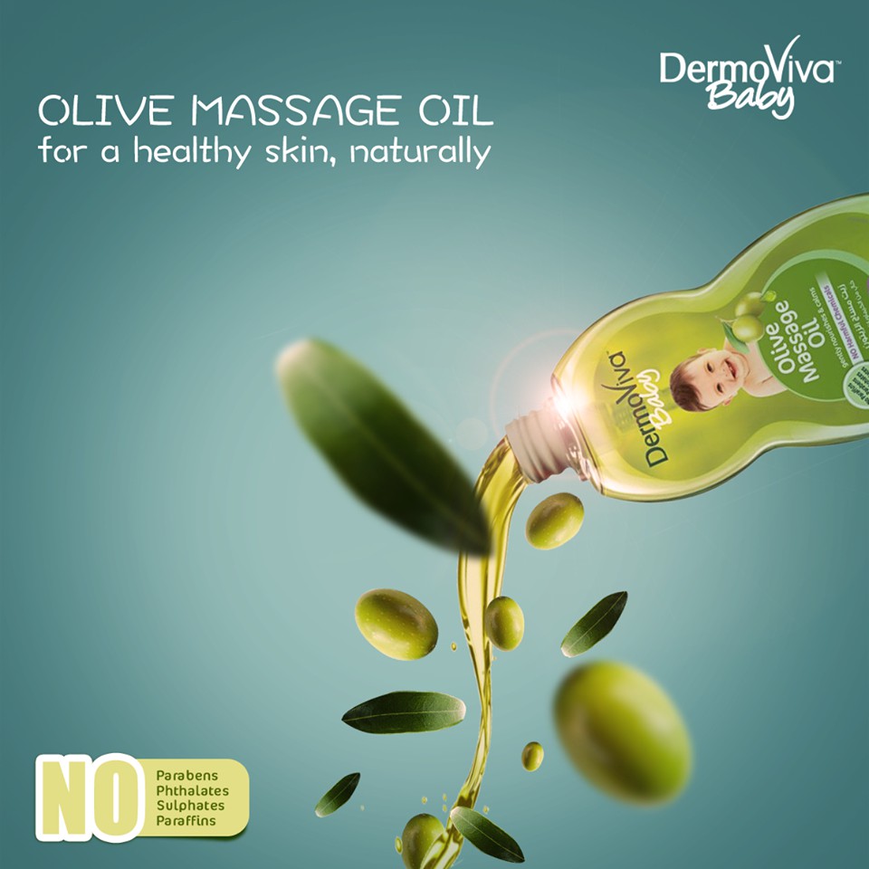 Dầu mát xa DermoViva chiết xuất Olive cho trẻ em 200ml