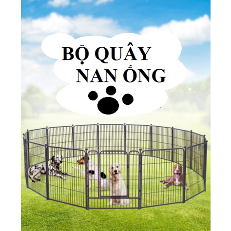 Bộ chuồng quây nan ống đa năng size lớn 90*100cm gồm 6 tấm kèm có hình thật tự lắp ráp