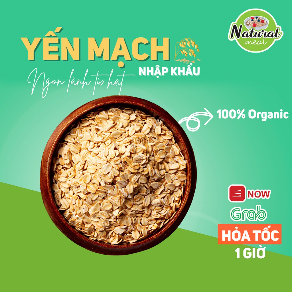 Yến Mạch Úc tươi ăn liền cán dẹt giảm cân ăn kiêng hữu cơ Healthy gói 250g - Natural Meal