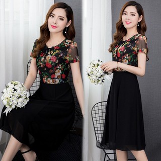 Đầm Voan Hoa Dự Tiệc ( từ 45-68kg)