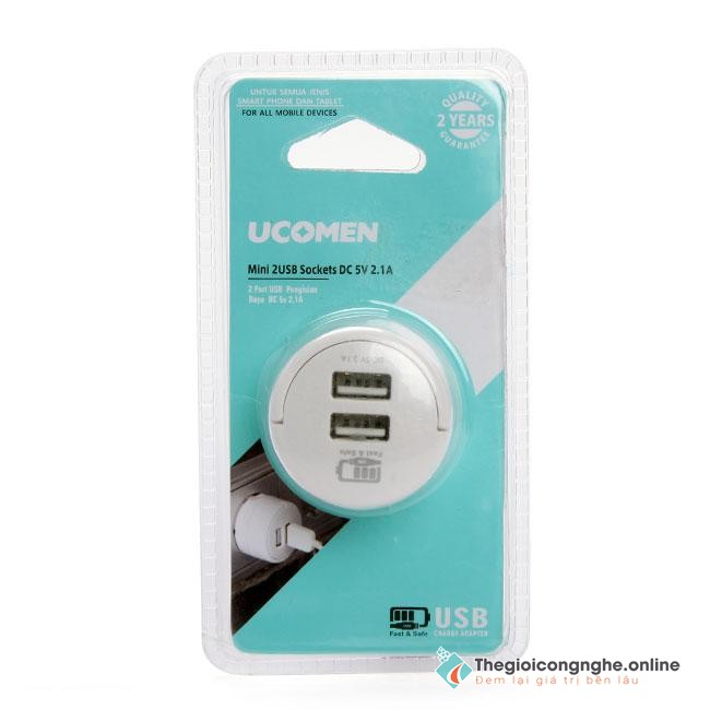 Sạc 2 cổng USB-UCOMEN (Tròn)