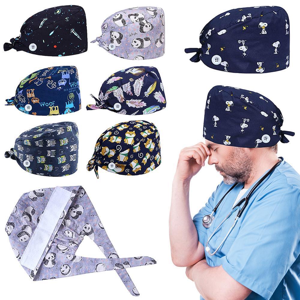 Mũ Trùm Đầu Co Giãn Tùy Chỉnh Kèm Nút Thắt Dành Cho Bác Sĩ