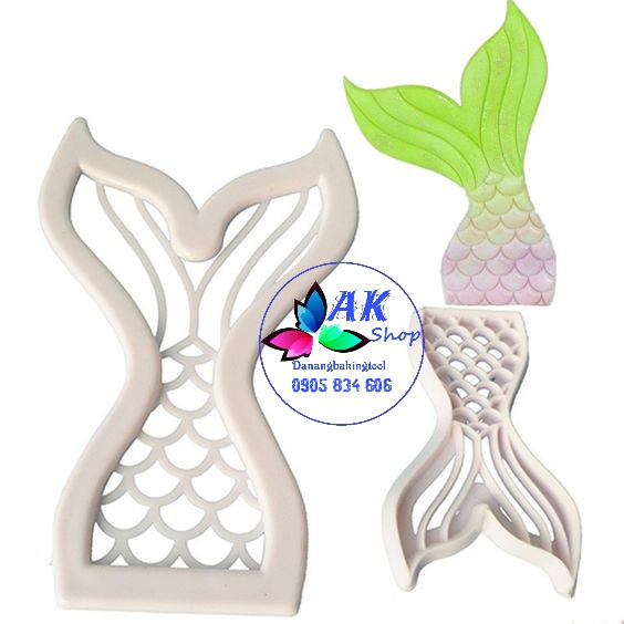 BỘ 2 KHUÔN CUTTER ĐUI CÁ (NHỰA)
