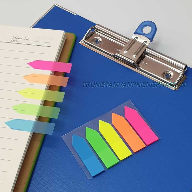 Giấy Note 5 màu nhựa mũi tên 125 sheets - Giấy note ghi chú nhiều màu dùng đánh dấu trang sách٩(^‿^)۶