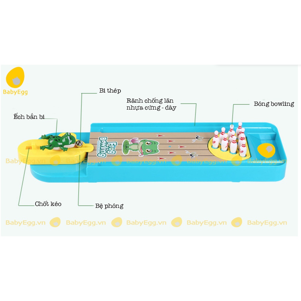 Ếch bắn bi bowling tương tác nhóm gia đình cho trẻ em bé trai bé gái đồ chơi trẻ em cho bé 3 4 5 6 7 8 tuổi Frog Bowling