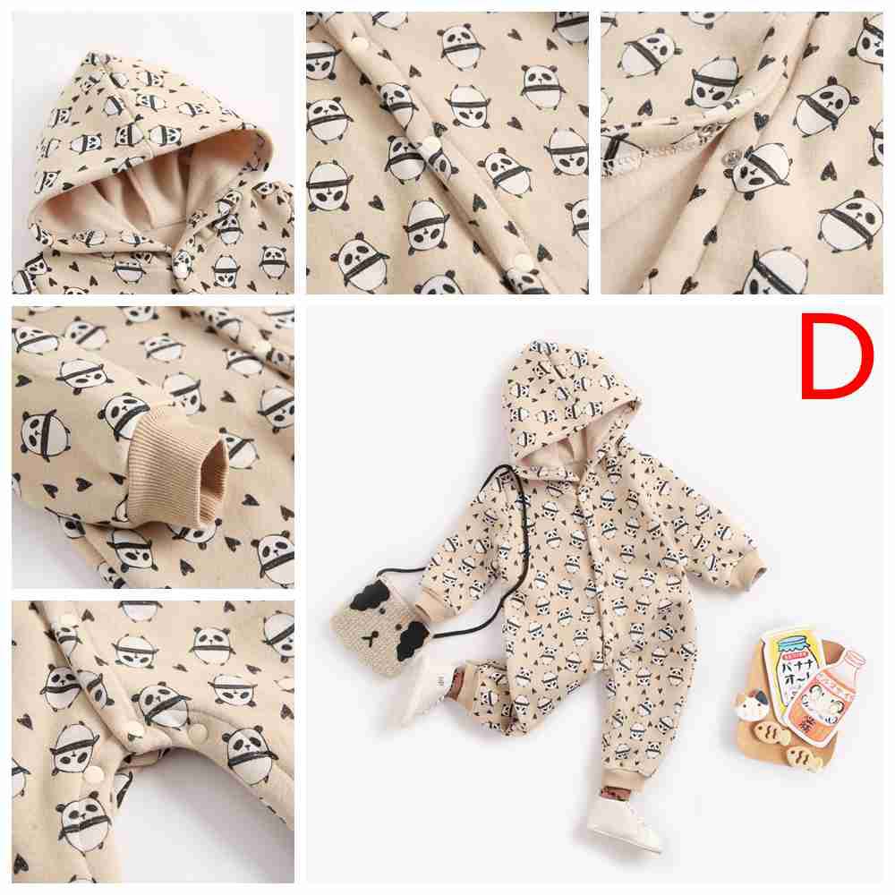 Bộ Áo Liền Quần Sanlutoz Bằng Cotton In Hoạt Hình Dùng Mặc Mùa Đông Dành Cho Bé Sơ Sinh