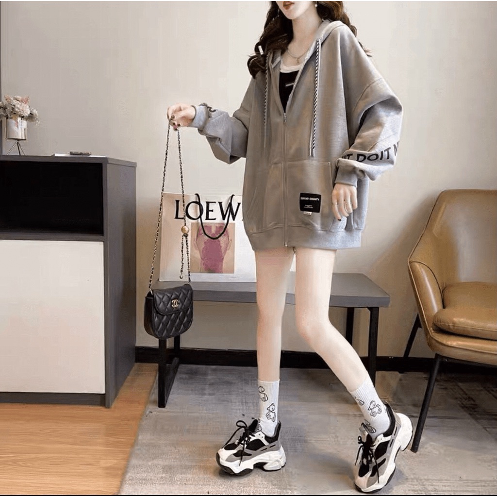 Áo khoác nỉ dây kéo form to y hình thời trang trẻ trung , hottrend dành cho các bạn nữ KOKO MI