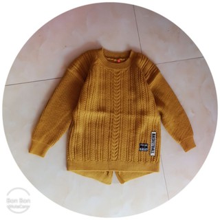 Áo len vặn thừng dáng rộng cho bé 25-45kg