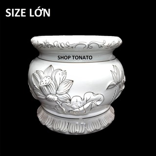 (SIZE LỚN) LƯ HƯƠNG, BÁT HƯƠNG SEN TRẮNG 106 ĐƯỜNG KÍNH 15CM,18CM