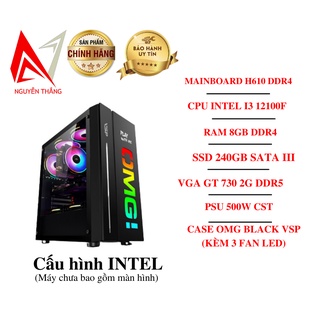 Thùng PC GAMING INTEL ALDER LAKE I3 THẾ HỆ 12 (H610 – I3 12100F – 8G – GT730 )