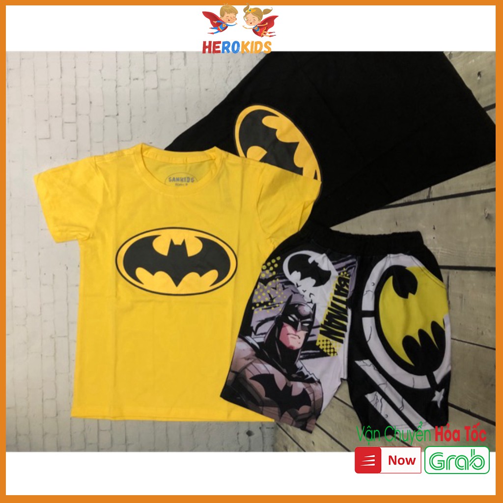 Bộ đồ Bat Man Người Dơi, Vải Cotton 100% Co Giãn 4 Chiều, Thấm Mồ Hôi Tốt (Tặng Áo Choàng)