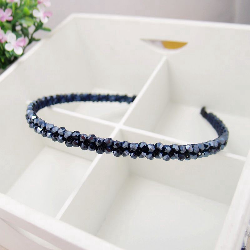 Băng Đô Cài Tóc Đính Hạt Pha Lê Phong Cách Hàn Quốc diy