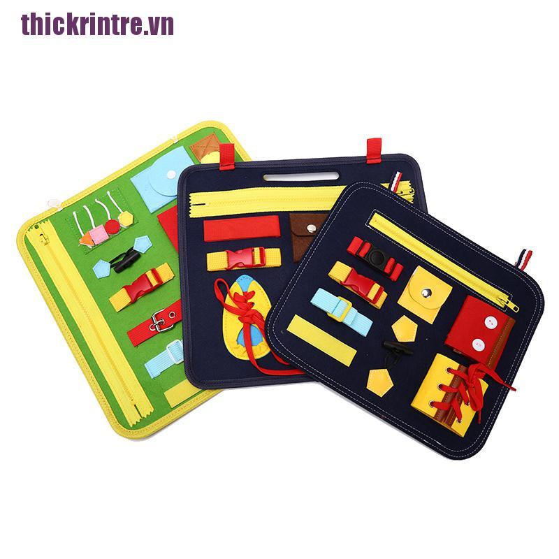 [rintre]Kids Busy Board Buckle Old Zip Button Lace Up Toy Montessori Early Education Toy