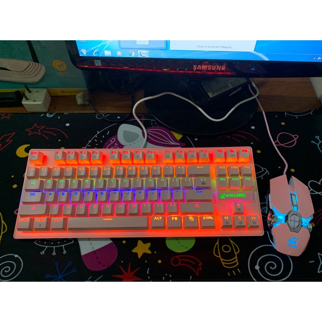 Bàn Phím Cơ Máy Tính Crack K550 Led RGB 10 Chế Độ Khác Nhau, Chơi Game Dùng Văn Phòng Cực Đã