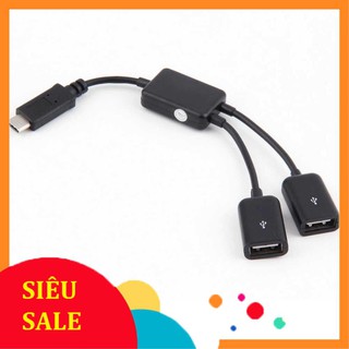 Cáp OTG USB HUB Type-C 2 cổng