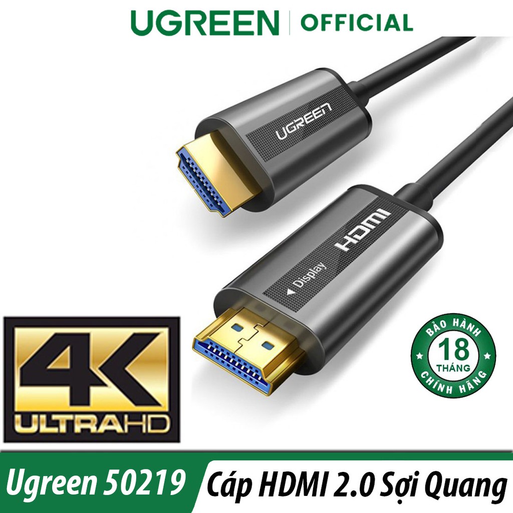 Cáp Tín Hiệu HDMI 2.0 Sợi Quang Dài 50M Ugreen 50219 Chính Hãng