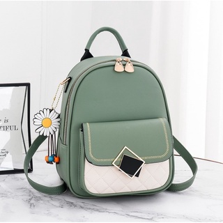 BaloHome - Balo da nữ hình hộp thời trang khóa gương Style Hàn Quốc, kèm móc khóa