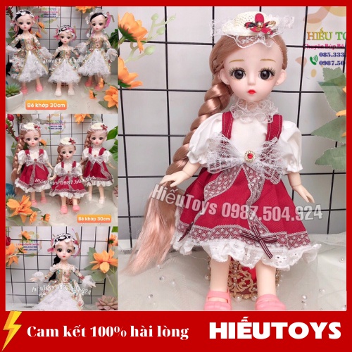 Búp Bê Barbie Khơp 30cm Mặt Xinh Váy Đẹp Tóc Dài Đồ Chơi Búp Bê Cho Bé Gái Từ 2 Đến 8 Tuổi