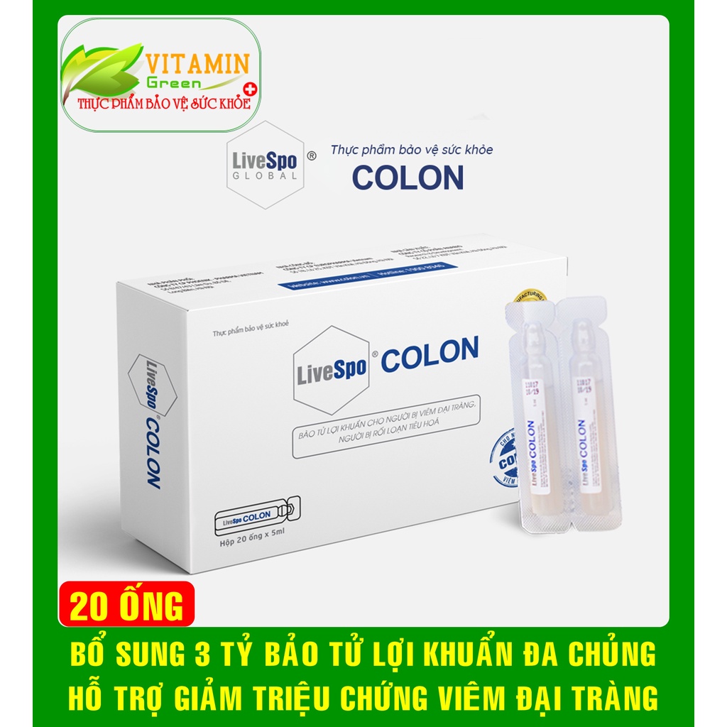 BẢO TỬ LỢI KHUẨN LiveSpo COLON GIÚP GIẢM TRIỆU CHỨNG VIÊM ĐẠI TRÀNG, RỐI LOẠN TIÊU HÓA