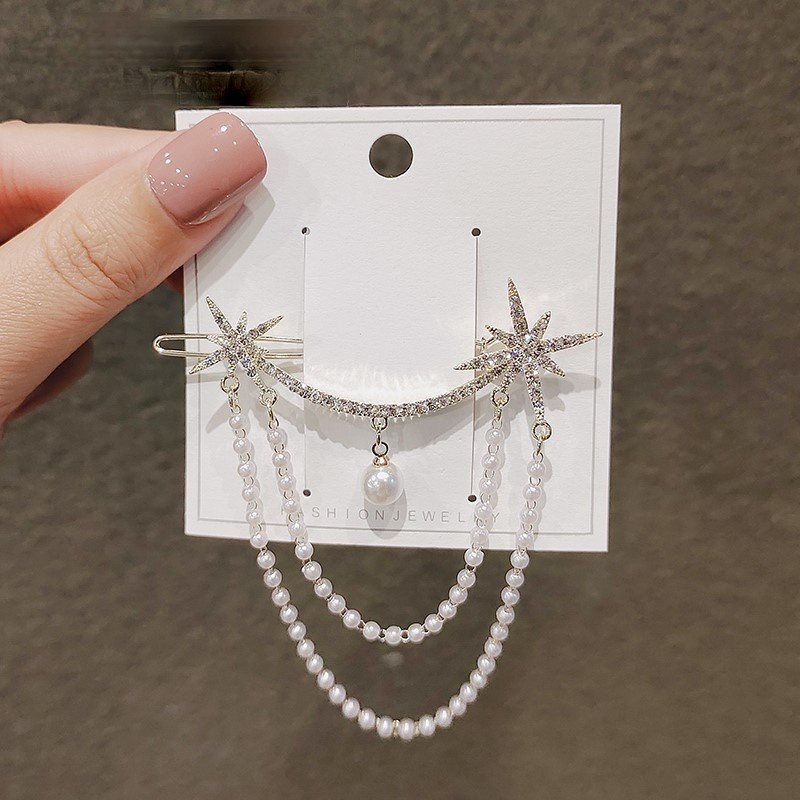 Kẹp tóc tua rua hình ngôi sao thanh lịch cho nữ