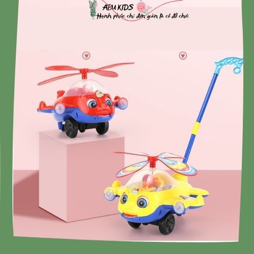Xe đẩy cho bé tập đi - Đồ chơi cho bé hình máy bay 22x20x15cm kèm gây đẩy tập đi vui nhộn tạo động lực đi cho bé A384