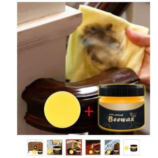 Sáp ong Beewax Đánh Bóng Sàn Gỗ tặng kèm 2 khăn lau