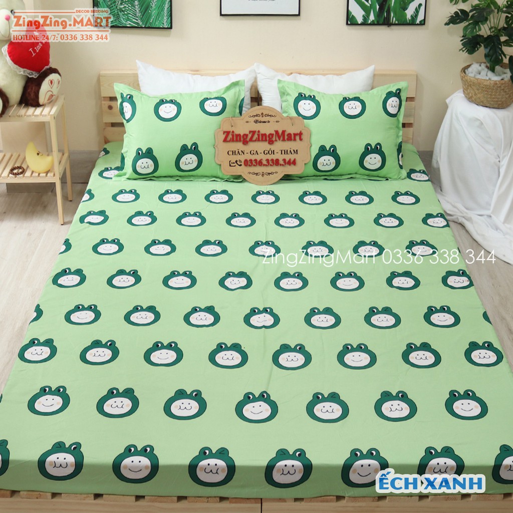 Ga trải giường Cotton Poly, Ra giường size m2/m6/m8 bo chun sẵn cho đệm cao dưới 10cm (chưa kèm vỏ gối)