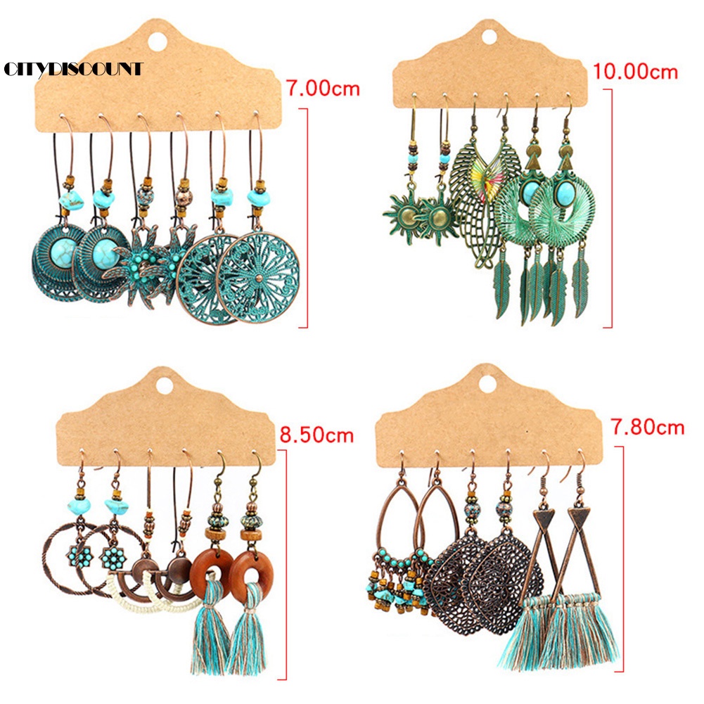 Set 3 Đôi Khuyên Tai Phong Cách Vintage Thời Trang Cho Nữ