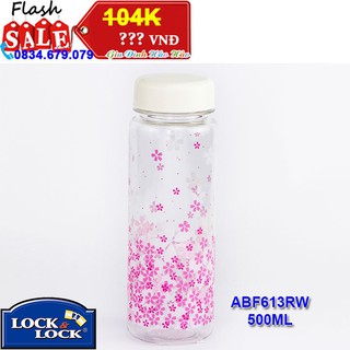 S1507 - Bình nước  Lock&Lock ABF613RW FLOWER - 500ML - Màu trắng