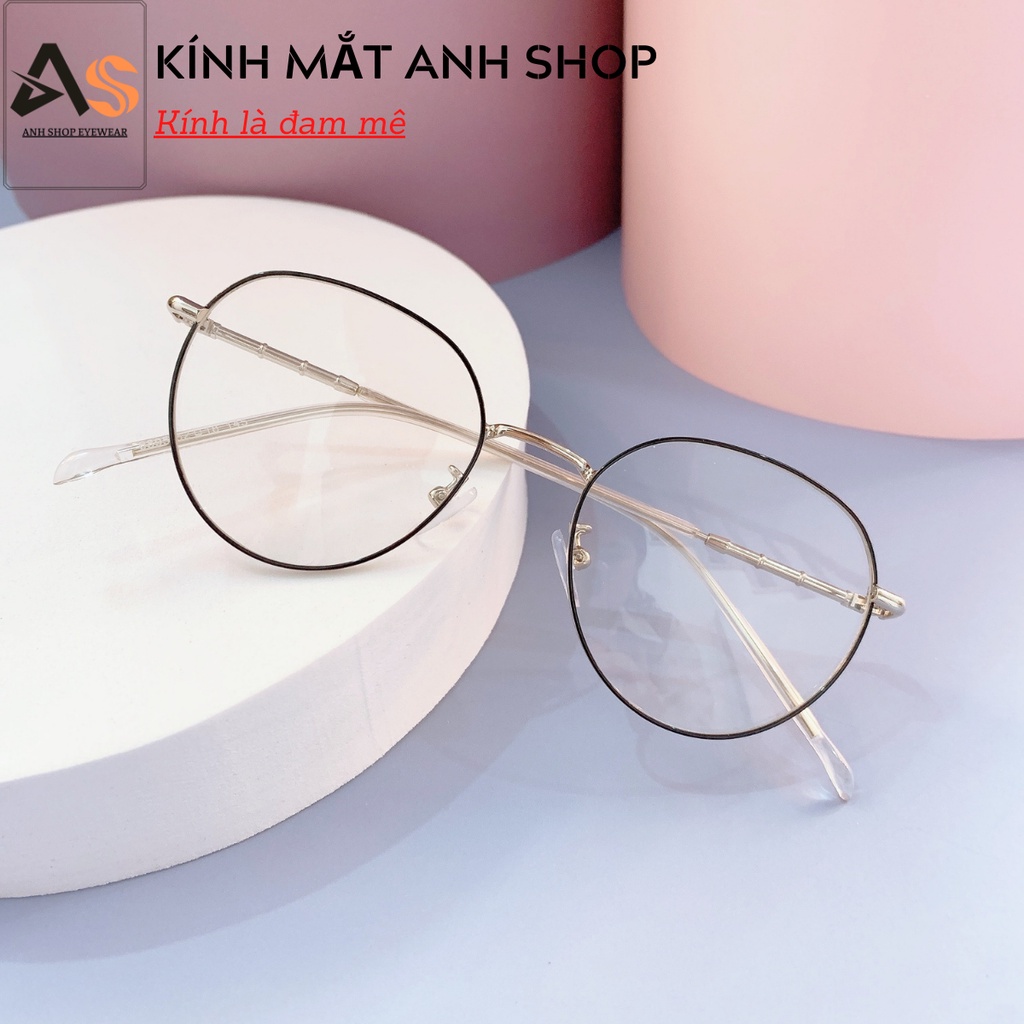Kính tròn thời trang nam nữ kiểu dáng thanh mảnh dễ ôm mặt chất liệu kim loại 2998