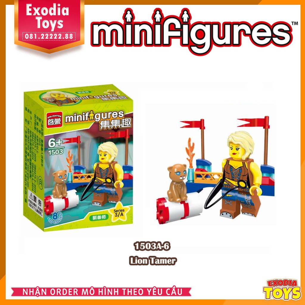 Xếp hình minifigure Rồng Xanh, Bóng Chày, Rapper, Thầy Tu - Đồ Chơi Lắp Ghép Sáng Tạo - Enlighten 1503A