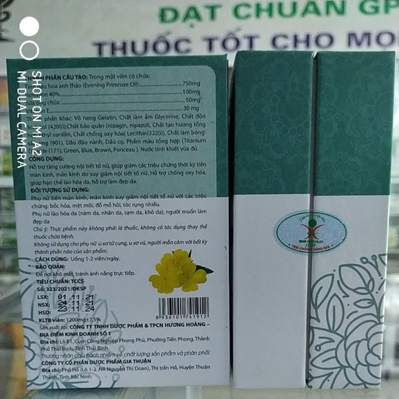 Tinh dầu hoa anh thảo GT điều hoà nội tiết tố kinh nguyệt phụ nữ mãn kinh sáng đẹp da