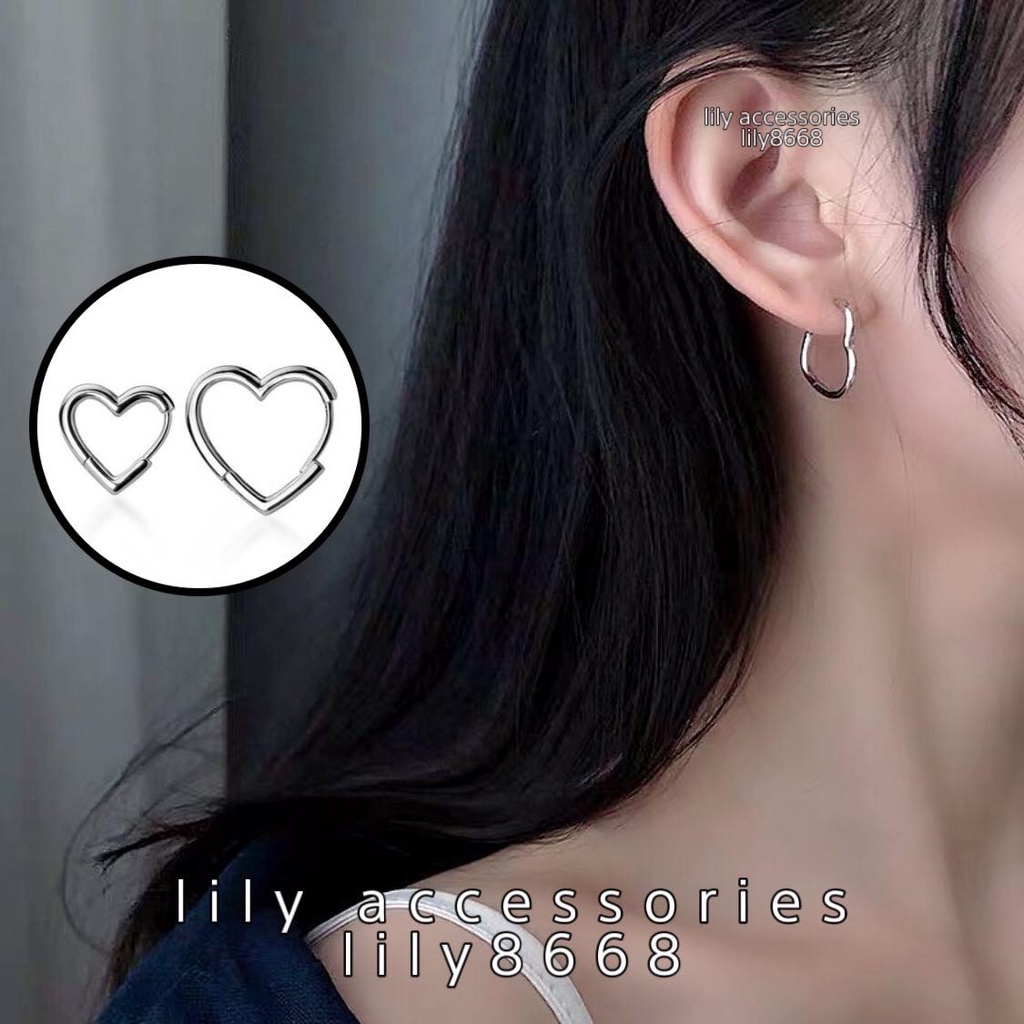 khuyên tai bông tai hình trái tim nhiều size