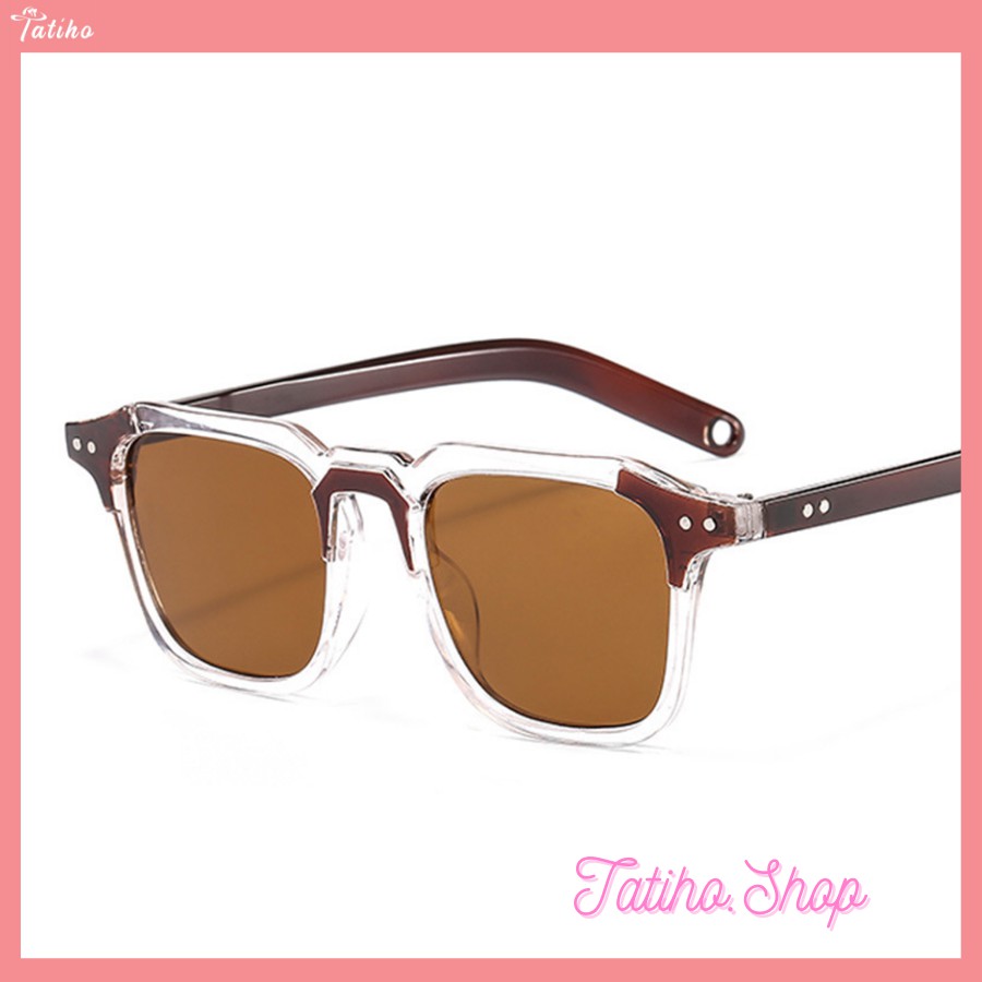 Kính Râm Unisex Nam Nữ, Kính Mát Cao Cấp Gọng Nhựa Trong Khuôn Vuông Phong Cách Trẻ Trung Thời Trang Âu Mỹ - Mã MK016