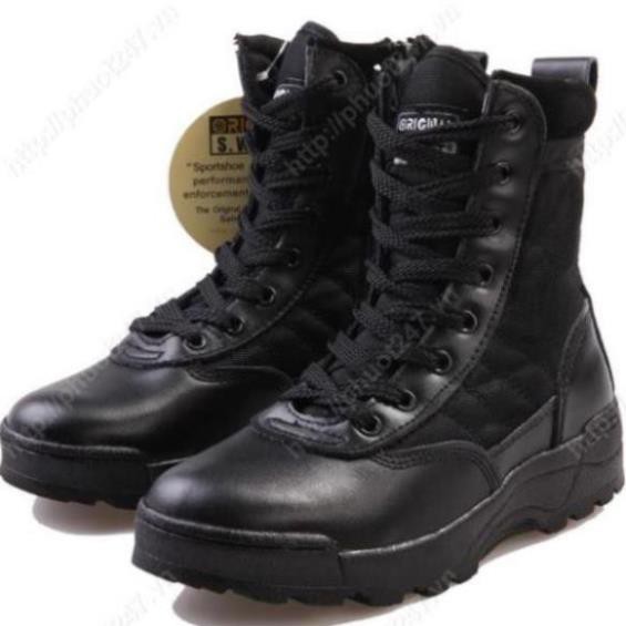 Sale [Sale 3/3] (Sẵn hàng) Giày Swat cao cổ màu đen đi phượt - giày chiến thuật cao cổ Sale 11 -op1 " . | BigBuy360 - bigbuy360.vn