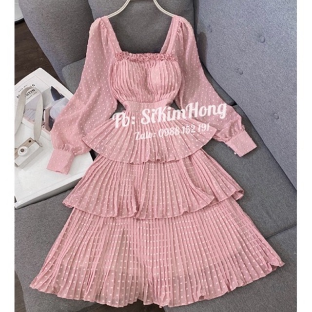 Đầm Thiết kế 3 tầng voan 3D sang trọng Mã 37987 ( Ảnh shop chụp thật 100%) | BigBuy360 - bigbuy360.vn