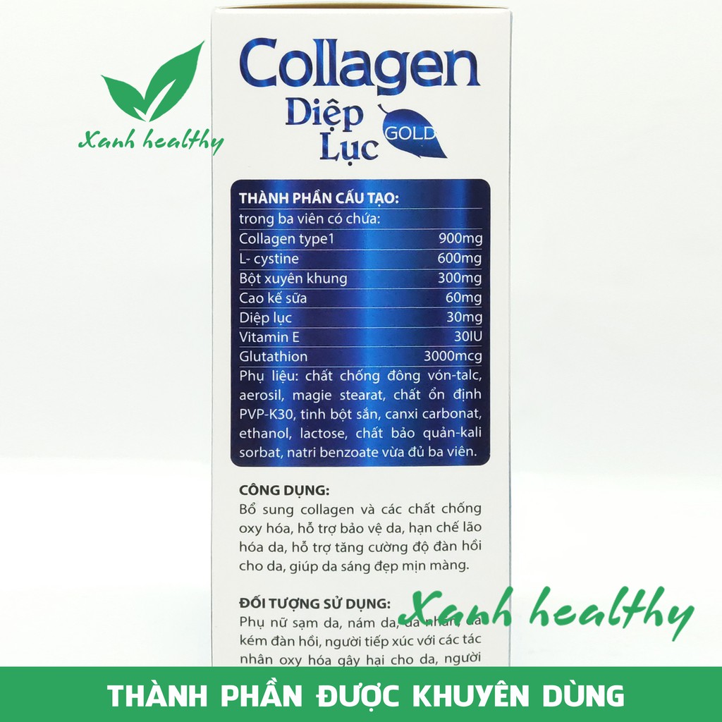 Viên uống Collagen Diệp Lục Gold (Cyan) giảm tàn nhang nám xạm da hiệu quả Hàng chính hãng | BigBuy360 - bigbuy360.vn