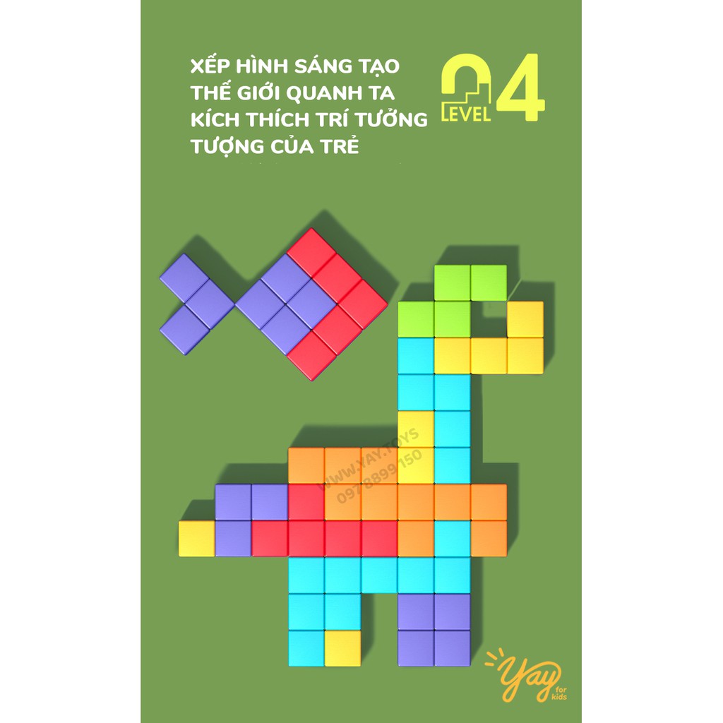 [5 in 1] Bộ Trò Chơi Xếp Khối Tetris Rừng Xanh Mideer MD1117 4+