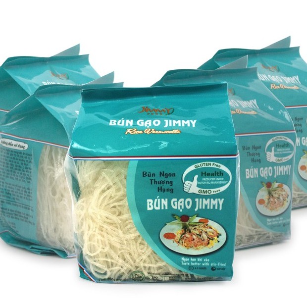 Bún gạo Jimmy 1 gói 250g.Bún khô sạch, không hóa chất,không với GMO, Gluten, Không tẩy trắng