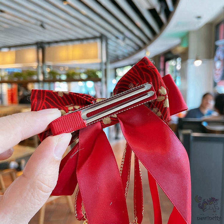 Kẹp Tóc Nơ Đỏ Họa Tiết Nhiều Thiết Kế Xinh Xắn Tùy Chọn Cho Bé Gái