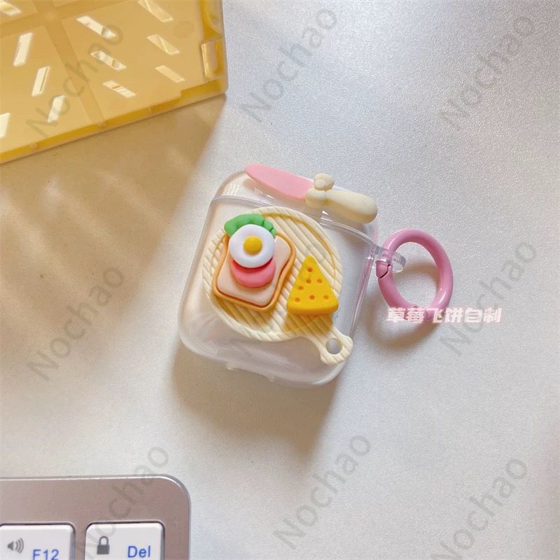Vỏ Bảo Vệ Hộp Sạc Tai Nghe airpods2 AirPods3 AirPods3 pro 1 2 Hình Bánh Sandwich Phô Mai Sáng Tạo