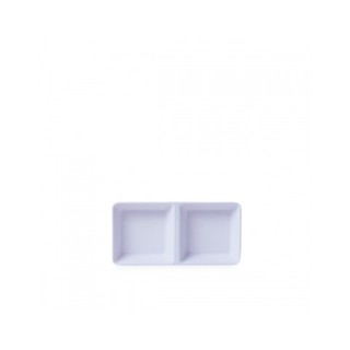 Combo 5 Chén Chấm Nhựa Melamine Hai Ngăn Màu Trắng